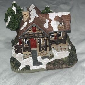 VINTAGE SANTA'S BEST CHRISTMAS IN NEW ENGLAND COLLECTION LOG CABIN 1994 RARE